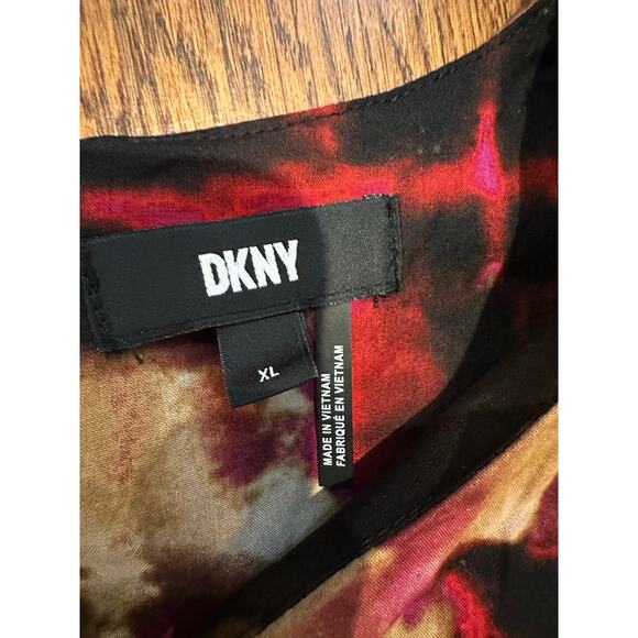 DKNY Women's Modern Printed Cotton Blouson Top Size XL NWT Bold Blouse - Picture 4 of 7